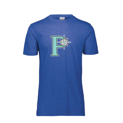 [FTSCUBRY-YS-LOGO1] Decker Youth Tri-Blend T-Shirt - Short Sleeve (Youth S, Royal, Logo 1)