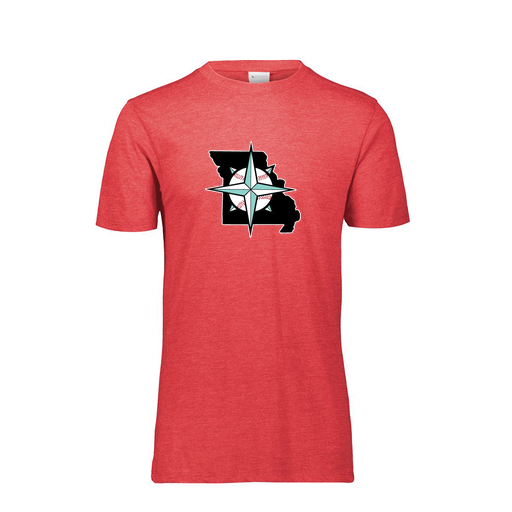 [FTSCUBRD-YS-LOGO3] Decker Youth Tri-Blend T-Shirt - Short Sleeve (Youth S, Red, Logo 3)