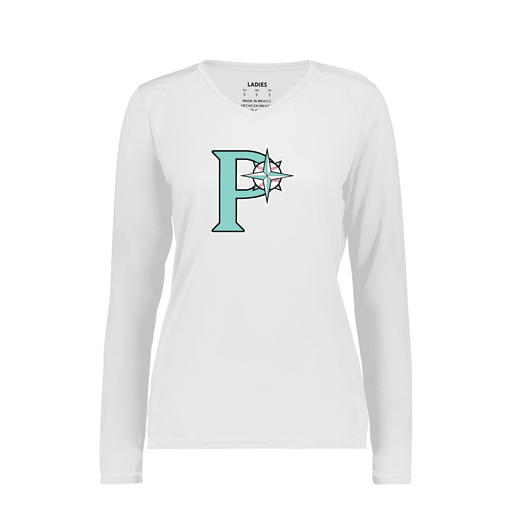 [6847.005.XS-LOGO1] Women's SoftTouch Long Sleeve (Female Adult XS, White, Logo 1)