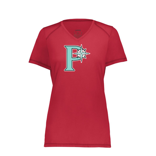 [6844.083.XS-LOGO1] Women's SoftTouch Short Sleeve (Female Adult XS, Red, Logo 1)