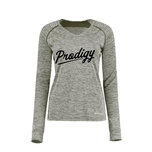 [222770.K94.XS-LOGO2] Ladies Electric Long Sleeve Shirt (Female Adult XS, Gray, Logo 2)