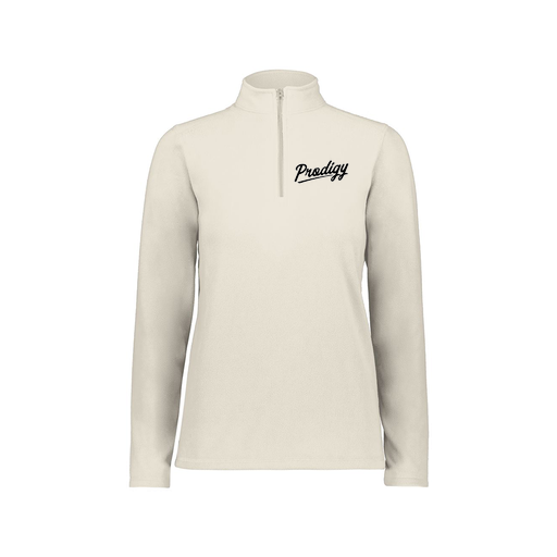 [6864.53T.XS-LOGO2] Ladies MicroFleece 1/4 Zip Pullover (Female Adult XS, White, Logo 2)