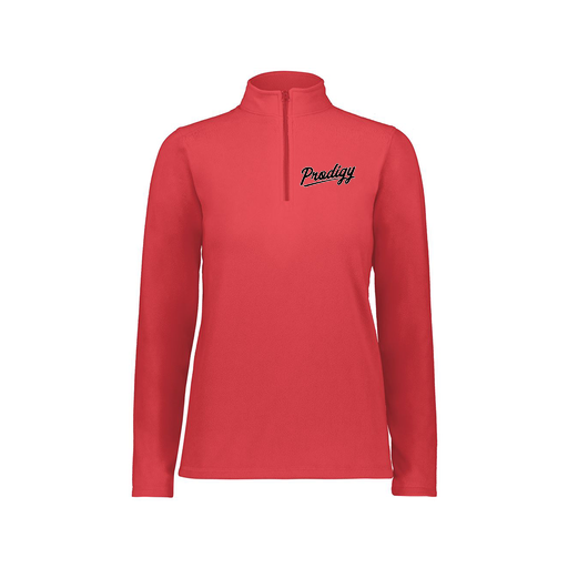 [6864.083.XS-LOGO2] Ladies MicroFleece 1/4 Zip Pullover (Female Adult XS, Red, Logo 2)