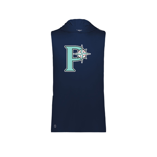 [222590.065.XS-LOGO1] Men's CoolDry Sleeveless Hoodie (Adult XS, Navy, Logo 1)