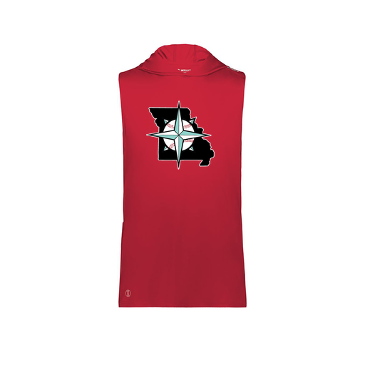 [222590.083.XS-LOGO3] Men's CoolDry Sleeveless Hoodie (Adult XS, Red, Logo 3)