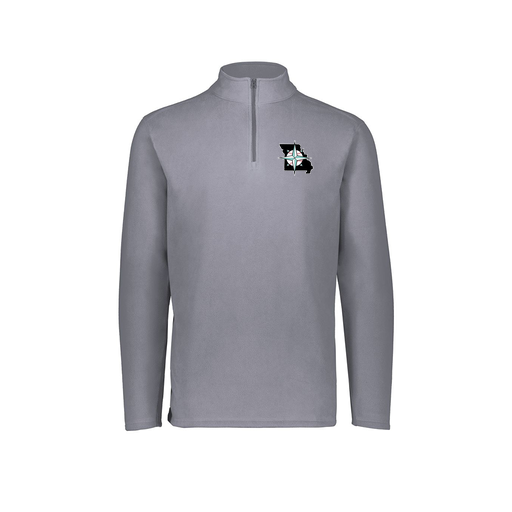 [6863.059.XS-LOGO3] Men's MicroFleece 1/4 Zip Pullover (Adult XS, Gray, Logo 3)