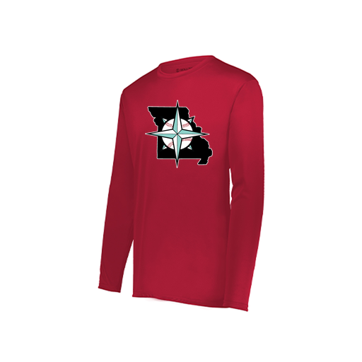 [222822.083.XS-LOGO3] Men's LS Smooth Sport Shirt (Adult XS, Red, Logo 3)