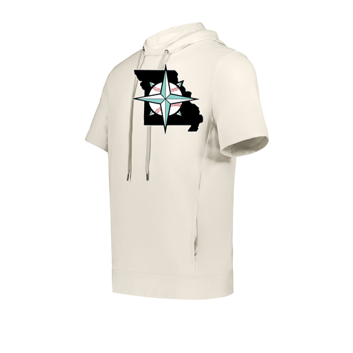 [222505.907.S-LOGO3] Men's Venturs Soft Knit Short Sleeve Hoodie (Adult S, White, Logo 3)